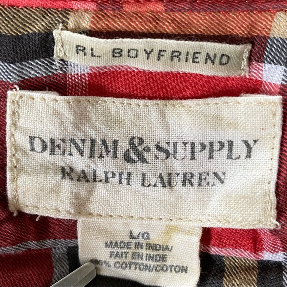 BUNDLE! 2 Denim & Supply Ralph Lauren Blouses Plaid w MEASUREMENTS - Picture 3 of 15